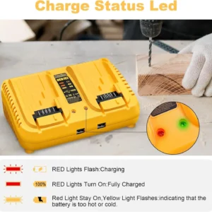 High-Performance Battery Charger for Dewalt 12V, 20V, and 60V MAX Lithium-Ion Batteries
