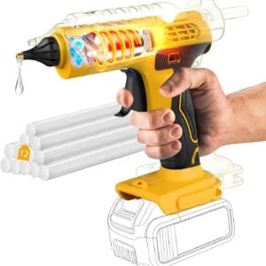Cordless Hot Glue Gun 100W for Dewalt 20V Battery - Handheld Wireless Power Tool