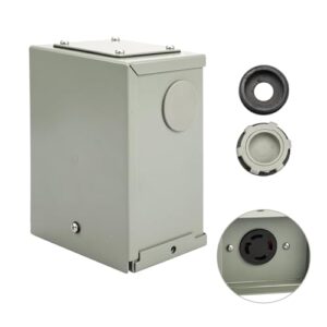30 Amp Generator Outlet Box - NEMA L14-30R Heavy Duty Weatherproof Enclosure