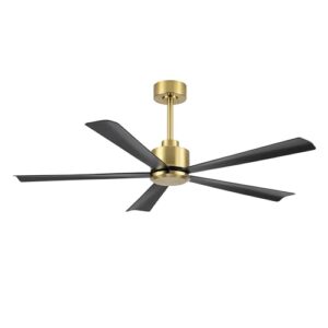 52-Inch 5 Blade Ceiling Fan - Remote Control, Quiet Reversible DC Motor, Industrial Design