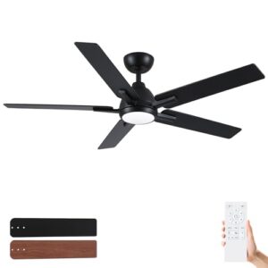 52 Inch Ceiling Fan with Light and Remote Control - 6 Speed Quiet DC Motor