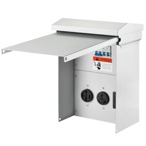 Weatherproof RV Power Outlet Panel - 20, 30, & 50 Amp Receptacles