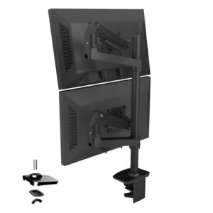 Kdykgo Dual Monitor Stand for Desk - Adjustable Vertical Mount for 17-40" Screens