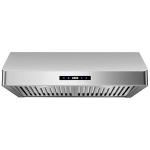 30-Inch Under Cabinet Range Hood - 600 CFM Stainless Steel Kitchen Vent