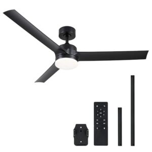 52 Inch Ceiling Fan with Lights and Remote - Noiseless Reversible DC Motor