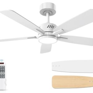 Low Profile Ceiling Fan with Light - 42 Inch Flush Mount