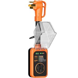 50 Amp RV Surge Protector with Waterproof Design and 8400 Joules Protection