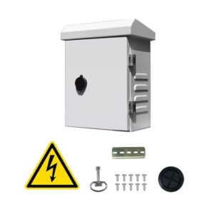 Weatherproof Metal Outdoor Enclosure with Rain Hood for WiFi/Network Equipment