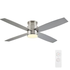 WINGBO 44 Inch Flush Mount DC Ceiling Fan with Lights and Remote