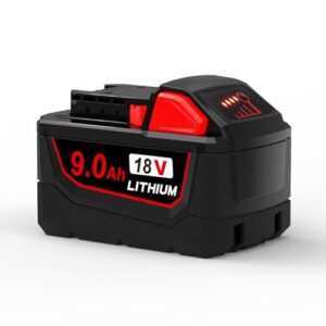 18V 9.0AH Lithium-Ion Battery – Compatible Replacement for Milwaukee M18 Tools