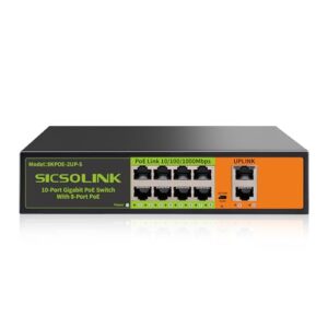 8-Port Gigabit Ethernet PoE Switch with 120W Power Supply