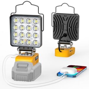 48W LED Work Light - Portable 6000K 4800 Lumen Battery Light for Camping & Workshops
