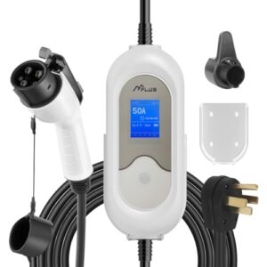 Mplus Electric Vehicle Charger Station - 50 Amp Level 2 Portable EV Charging Solution