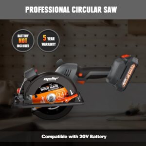 20V Max Compact Brushless Circular Saw with Laser Guide - Ideal for Tile, Wood, and Plastic