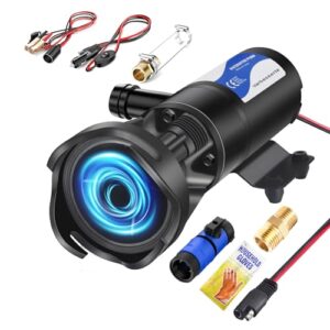 12GPM RV Macerator Pump - Portable Self-Priming Sewage Pump for RVs, Boats, and Campers