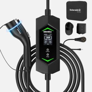 Portable Level 2 EV Charger (32A, 240V) with NEMA 14-50 Plug and 25FT Charging Cable