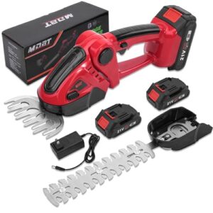 Cordless Electric Mini Hedge Trimmer with Battery and Charger