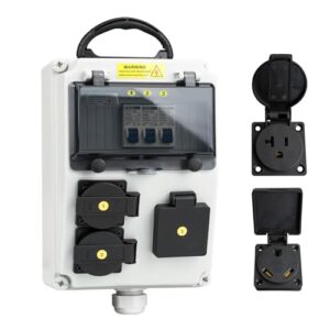 RV Power Outlet Box with NEMA 14-50R, TT-30R, and 5-20 Breaker