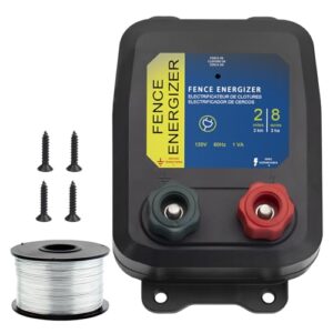 0.3 Joule Electric Fence Energizer with 17 Gauge Aluminum Wire - Protect Your Livestock and Gardens