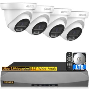 5.0MP Full HD Definition Wired Security Camera System - Outdoor Dome CCTV