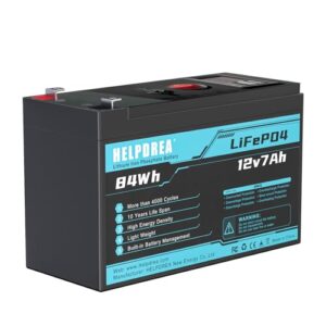 12V LiFePO4 Lithium Battery 7Ah - Deep Cycle Rechargeable Battery with BMS