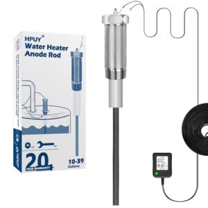 HPUY Powered Anode Rod for 10-39 Gallon Water Heater - Titanium Anti-Rust Solution
