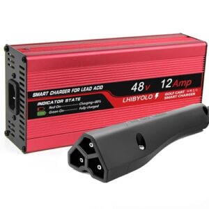 48V 12A Golf Cart Charger with RXV Plug - Fast Charging & Durable