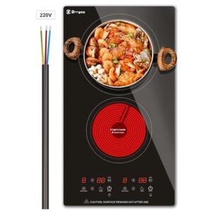 Doopen Electric Cooktop 2 Burner - 12 Inch Built-in Ceramic Stove Top 3000W