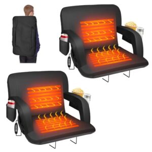 Portable Heated Stadium Seats with Back Support - 2 Pack