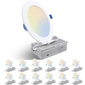 6 Inch 12 Pack 5CCT Recessed LED Ceiling Light with Junction Box