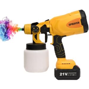 GlowSpark Cordless Paint Sprayer - HVLP Gun with 4 Nozzles & 3 Patterns