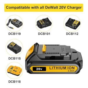 Replacement 20V 3.0Ah Battery Pack for Dewalt Cordless Tools – 2 Pcs
