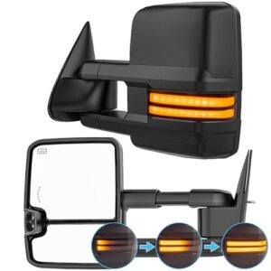 Smoked Lens Sequential Signal Tow Mirrors for 2007-2021 Toyota Tundra