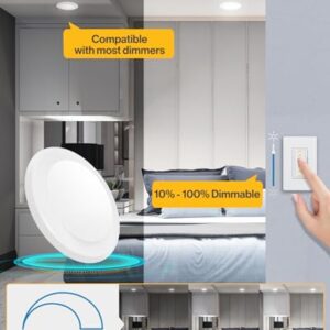 12 Pack 5/6 Inch LED Disk Light Flush Mount Ceiling Fixture