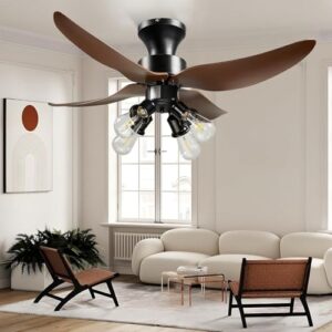 42 Inch Ceiling Fan with Lights and Remote - Reversible DC Motor, 6 Speed, 3 Dimmable Colors