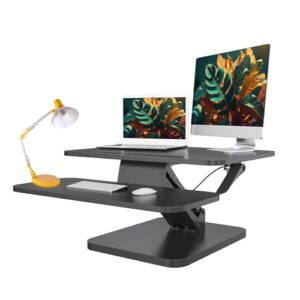 Standing Desk Converter - Adjustable Sit Stand Riser for Dual Monitors