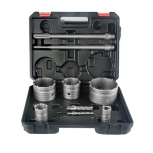 9PCS Concrete Hole Saw Kit - Rotary Hammer Core Bit Set