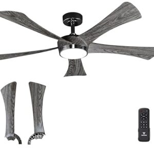 Modern 52 Inch Ceiling Fan with Dimmable LED Light and Remote Control