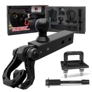 Heavy Duty Rotatable Split Shackle Trailer Hitch Receiver with 2-Inch Ball Mount