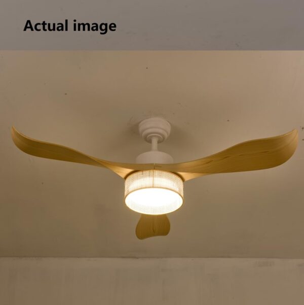 52-Inch LED Bamboo DC Ceiling Fan with Light Fixture & Remote Control - Boho Style - Image 4