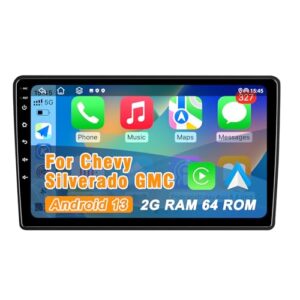 10-Inch Android 13 Car Radio Stereo with CarPlay and Android Auto for Chevy and GMC