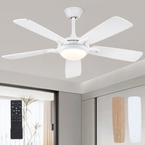 Kviflon 52 Inch Ceiling Fan with Lights and Remote - Modern Indoor Outdoor Design