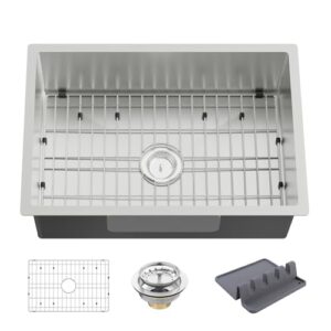 27x18 Inch Stainless Steel Drop-In Kitchen Sink Combo - Modern Undermount Single Bowl with Accessories