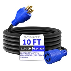 10-Foot 4 Prong Generator Extension Cord - NEMA L14-30P/L14-30R