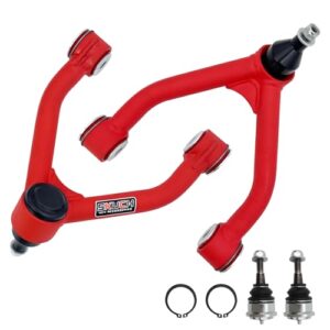 Front Upper Control Arms for 2-4" Lift 2004-2024 Ford F150 - Red Tubular Replacement