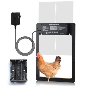 Automatic Chicken Coop Door Opener with Power Adapter & Battery Backup