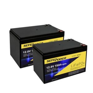 SEFEPODER 2 Pack 12V 15Ah LiFePO4 Deep Cycle Battery ? Rechargeable with 2000+ Cycles