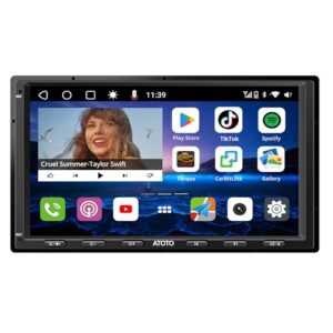 4G LTE WiFi Android Double Din Car Stereo - 7" Touchscreen Navigation with Wireless CarPlay & Android Auto