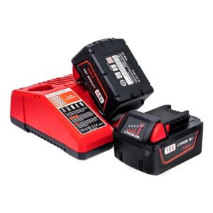 Dual Pack of 5.0Ah Replacement Batteries and Charger for Milwaukee M18 Tools