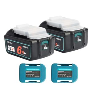 18V 6.0Ah Lithium-Ion Replacement Battery for Makita Cordless Tools - 2 Pack